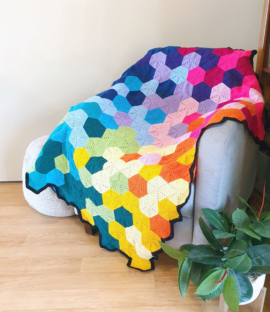 Rainbow Hexi Blanket