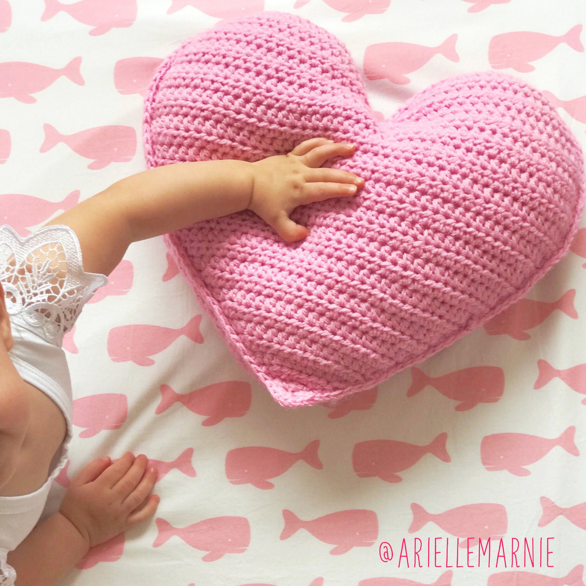 Heart Pillow Free Pattern Peach Paige