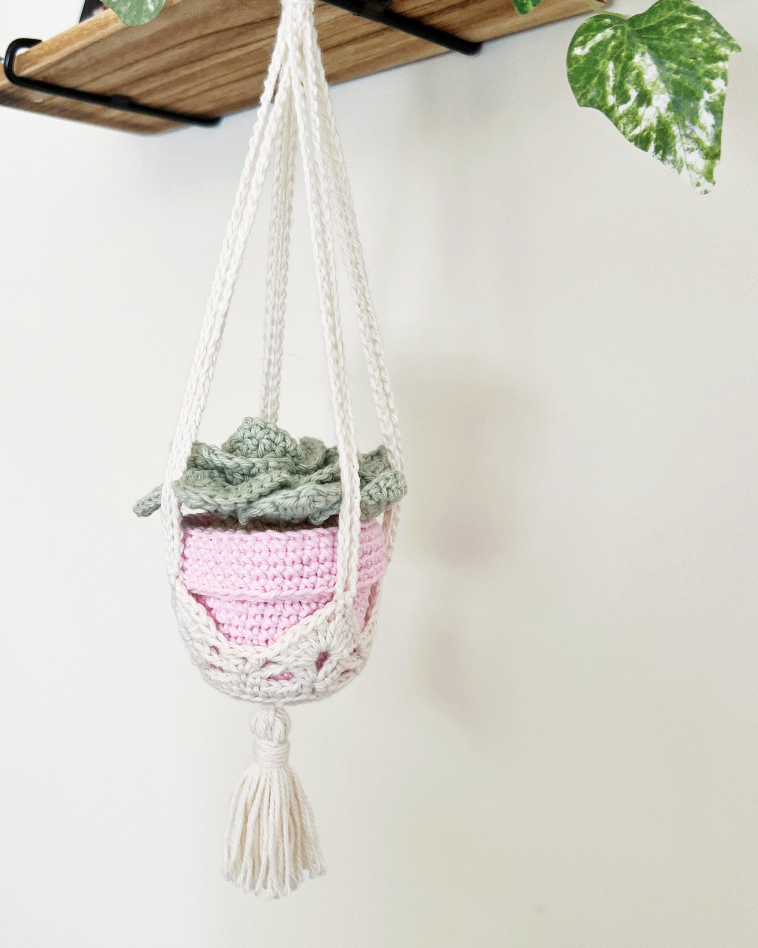 crochet hanging basket plant CROCHET PATTERN