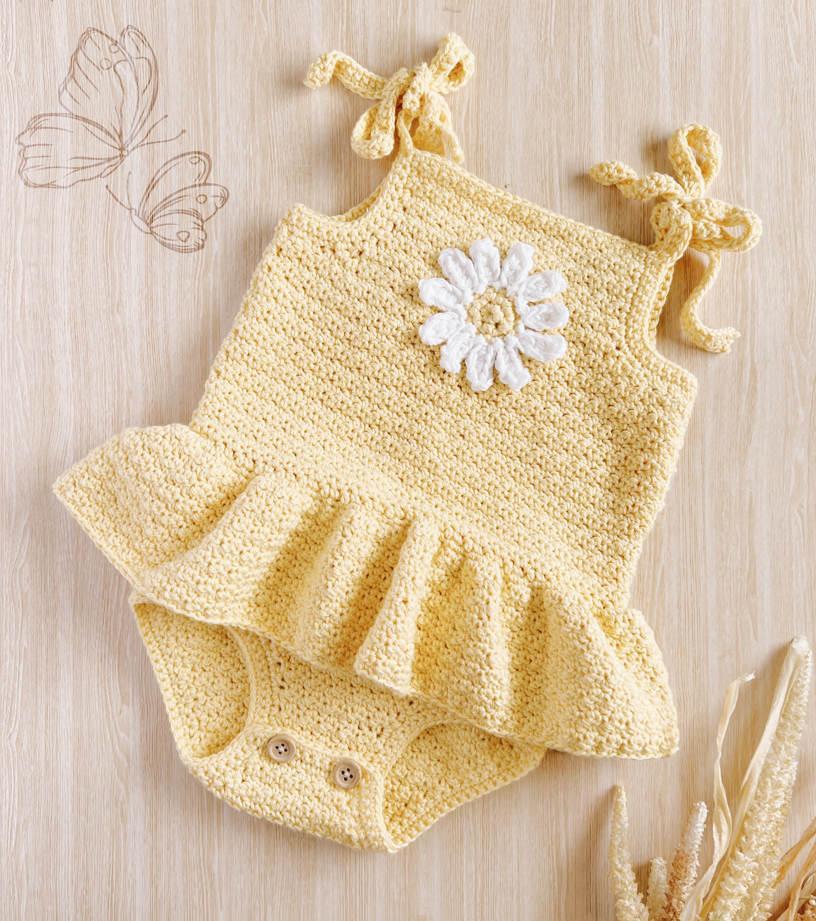 Sweet Comfy Crochet Baby Rompers - Pattern Center